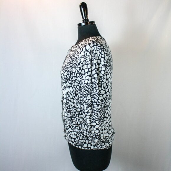 Joseph A Cardigan Sweater Black White Size… - Picture 2 of 4